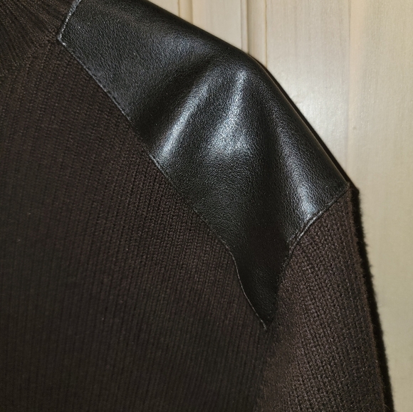 Misses sz XL Ruff Hewn brown Faux Leather Turtleneck - Picture 4 of 6